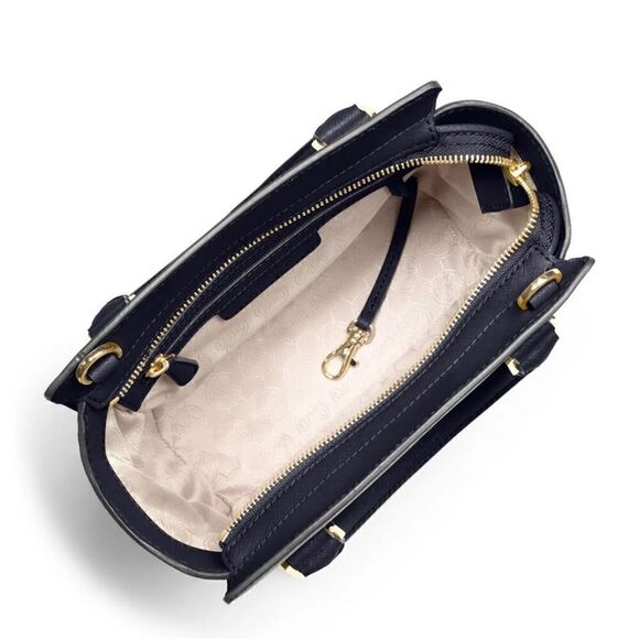 MICHAEL KORS SELMA Saffiano Leather Satchel Navy Blue NEW + Dust Bag - Picture 4 of 12